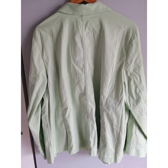 Talbots women's utility or chore jacket in a light mint green plus 2X coastal - Picture 6 of 11
